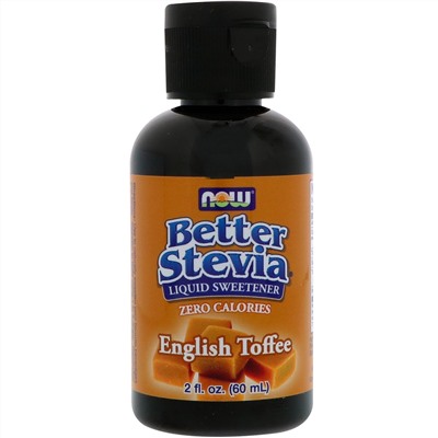 Now Foods, Better Stevia, жидкий подсластитель с нулевой калорийностью, со вкусом английского ириса, 60 мл (2 жидких унции)