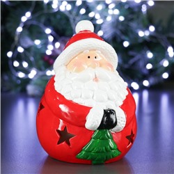 Фигура с подсветкой "Дед Мороз с елкой" 15х14х15,5см