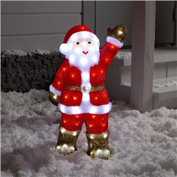 Светодиодная фигура «Приветливый Дед Мороз» 22 × 30 × 20 см, акрил, 40 LED, 220 В, свечение белое