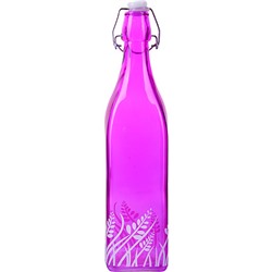 28171-2 Бутылка 1л стекло с крышкой ФИОЛЕТОВЫЙ LR (х12)