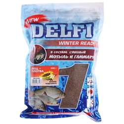 Прикормка зимняя увлажнённая DELFI ICE Ready, лещ-плотва, ваниль/подсолнух, 500 г