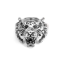 KL031-9 Кольцо Тигр, размер 9 (19мм), цвет серебр.