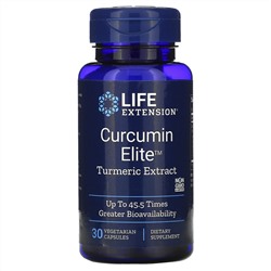 Life Extension, Curcumin Elite, экстракт куркумы, 30 растительных капсул