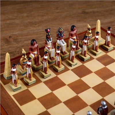 Шахматы сувенирные "Битва за Египет", h короля=8 см, пешки=6 см, 36 х 36 см