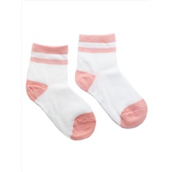 Детские носки 6-8 лет 19-22 см  "Розовый зая" Белые со вставками