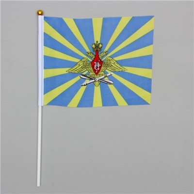 Флаг ВВС 14х21 см, набор 12 шт, шток 28 см, полиэстер