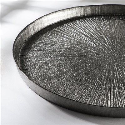 Блюдо сервировочное «Кувшинка», d=28 см, цвет серебряный