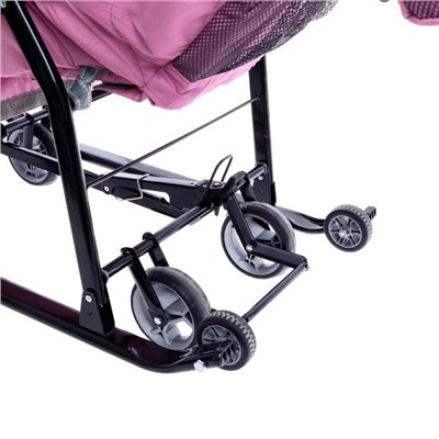 Санки-коляска «Ника Детям НД7-5 с шишкой», цвет пыльно-розовый