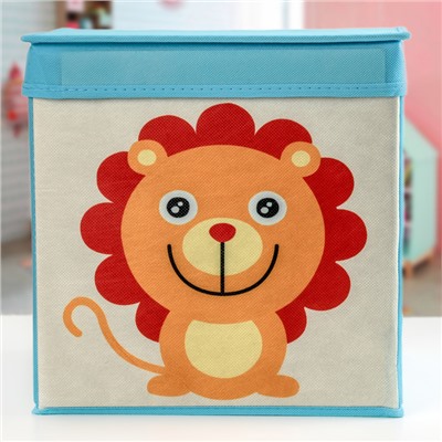 Короб для хранения с крышкой «Львёнок», 25×25×25 см, цвет МИКС
