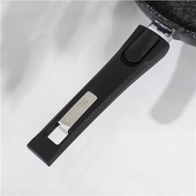 Сковорода «Гранит Star», d=28 см, съёмная ручка, антипригарное покрытие, цвет чёрный