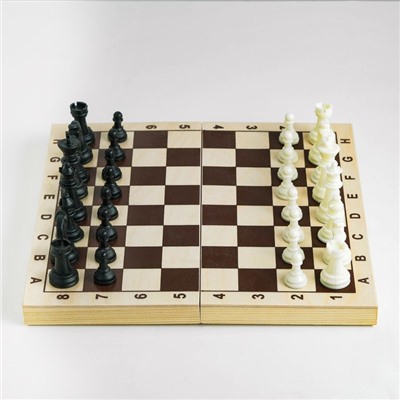 Шахматы обиходные 29х29 см, фигуры пластик, король h=6.2 см, пешка 3 см