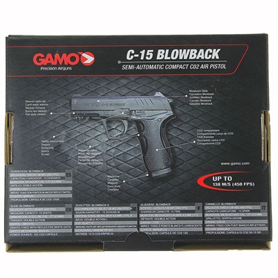Пистолет пневматический GAMO C-15 Blowback, кал.4,5 мм, 6111390, шт