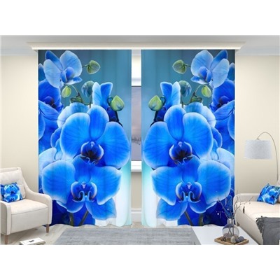 Фотошторы люкс Голубая орхидея