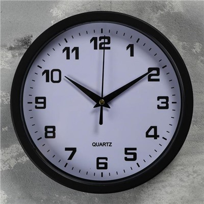 Часы настенные, серия: Классика, "Эми" d=19 см, плавный ход, 1 АА, черные
