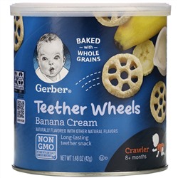 Gerber,  Teether Wheels, от 8 месяцев, банановый крем, 42 г (1,48 унции)