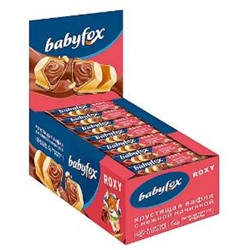 «BabyFox», вафельный батончик Roxy Шоколад/фундучная паста, 18 г (упаковка 24 шт.) KDV