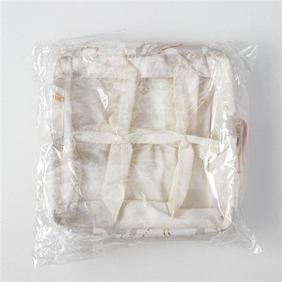 Корзина для хранения Доляна «Мрамор», 6 ячеек, 28,5×28,5×12 см, цвет серый