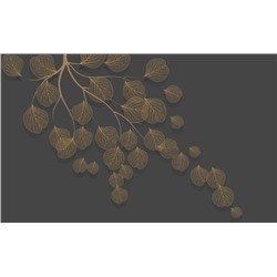3D Фотообои «Утончённая ветвь в коричневых тонах»