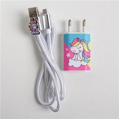 Набор кабель USB - micro USB и штекер «Единорог», 1 м