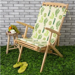 Подушка на уличное кресло «Этель» Кактусы, 50×100+2 см, репс с пропиткой ВМГО, 100% хлопок
