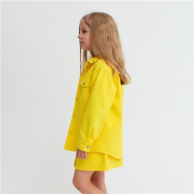 Рубашка для девочки джинсовая KAFTAN, размер 30 (98-104 см), цвет жёлтый