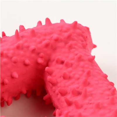 Игрушка пищащая для собак из латекса "Квадрат", 8,5 х 8,5 см, розовая