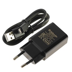 Сетевое зарядное устройство Defender, USB, 2 А, кабель micro USB, 1 м, черное