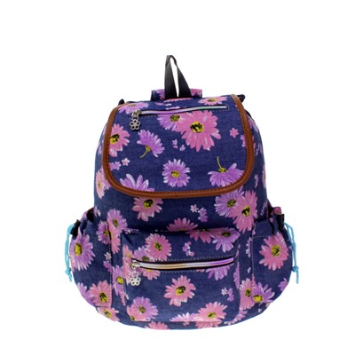 Стильный повседневный рюкзак Refloy_Flower из плотной износостойкой ткани с оригинальным принтом.