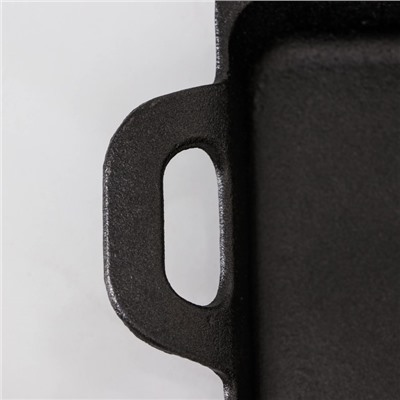 Сковорода чугунная «Прямоугольник. Глубокий», 20×12,5×3 см, чугунные ручки, цвет чёрный