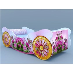 Кровать-карета «Розы с бабочкой»