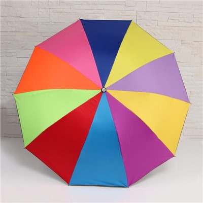 Зонт механический «Радуга», 4 сложения, 10 спиц, R = 52 см, цвет МИКС