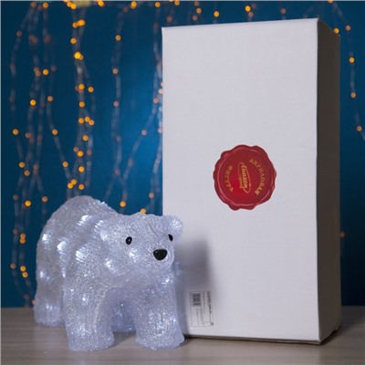 Светодиодная фигура «Медведь» 45 × 23 × 15 см, акрил, 40 LED, 220 В, свечение белое