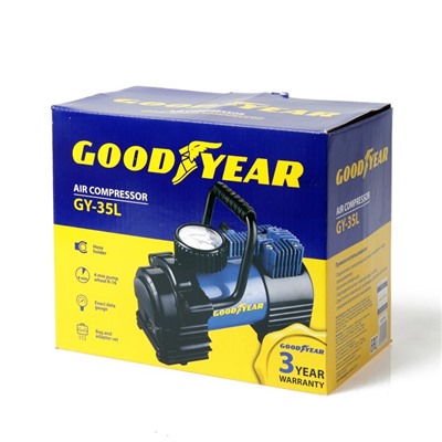 Компрессор автомобильный Goodyear GY-35L, 35 л/мин, съемная ручка, сумка