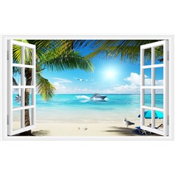 3D Фотообои  «Вид из окна на пляж»