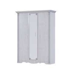 Шкаф 3х дверный с зеркалом для одежды и белья Ольга-1Н, 2130х1560х575, Белый экспо/Анкор све
