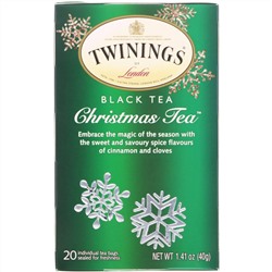 Twinings, Christmas Tea, черный чай, 20 чайных пакетиков, 40 г (1,41 унции)