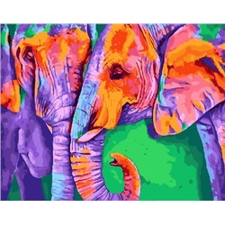 Картина по номерам 40х50 - Радужные слоны