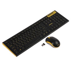 Комплект клавиатура и мышь Smartbuy 23350AG, беспроводной, мембранный,1000 dpi,черно-желтый
