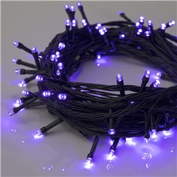 Гирлянда "Нить", 10 м, LED-100-220V, 8 режимов, нить тёмная, свечение фиолетовое