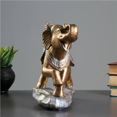 Фигура "Слон стоя" бронза/серебро 14х25х25см