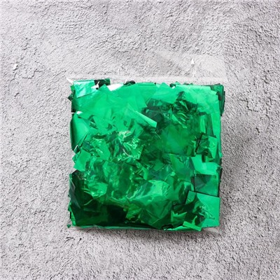 Наполнитель для шара «Конфетти-прямоугольник», 5 см, фольга, цвет зелёный, 100 г