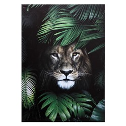 Картина на холсте "Лев в листьях" 50х70 см