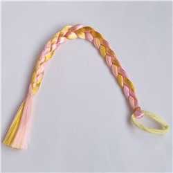 Резинка Коса для волос 40 см цвет розовый с жёлтым
