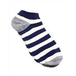 Короткие носки р.40-45 Blue series "Double solid" Сине-белая полоска