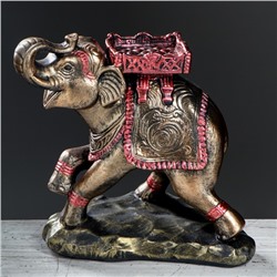 Статуэтка "Слон с седлом №2" цветная бронза, 26 см