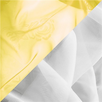 Комплект штор для кухни «Дорис», 285х160 см, цвет светло-жёлтый