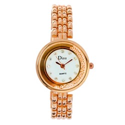 Часы наручные женские "Disu", циферблат d=2.7 см, золото