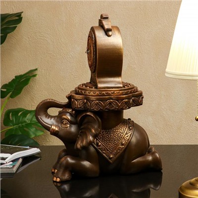 Часы "Слон", на подставке, коричнево-золотистые, 50*41 см
