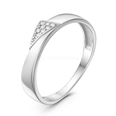 Кольцо из серебра с фианитами родированное К-7331р200