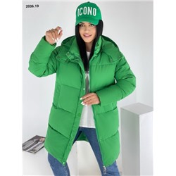Удлинённая куртка 2036 Зелёная DIM